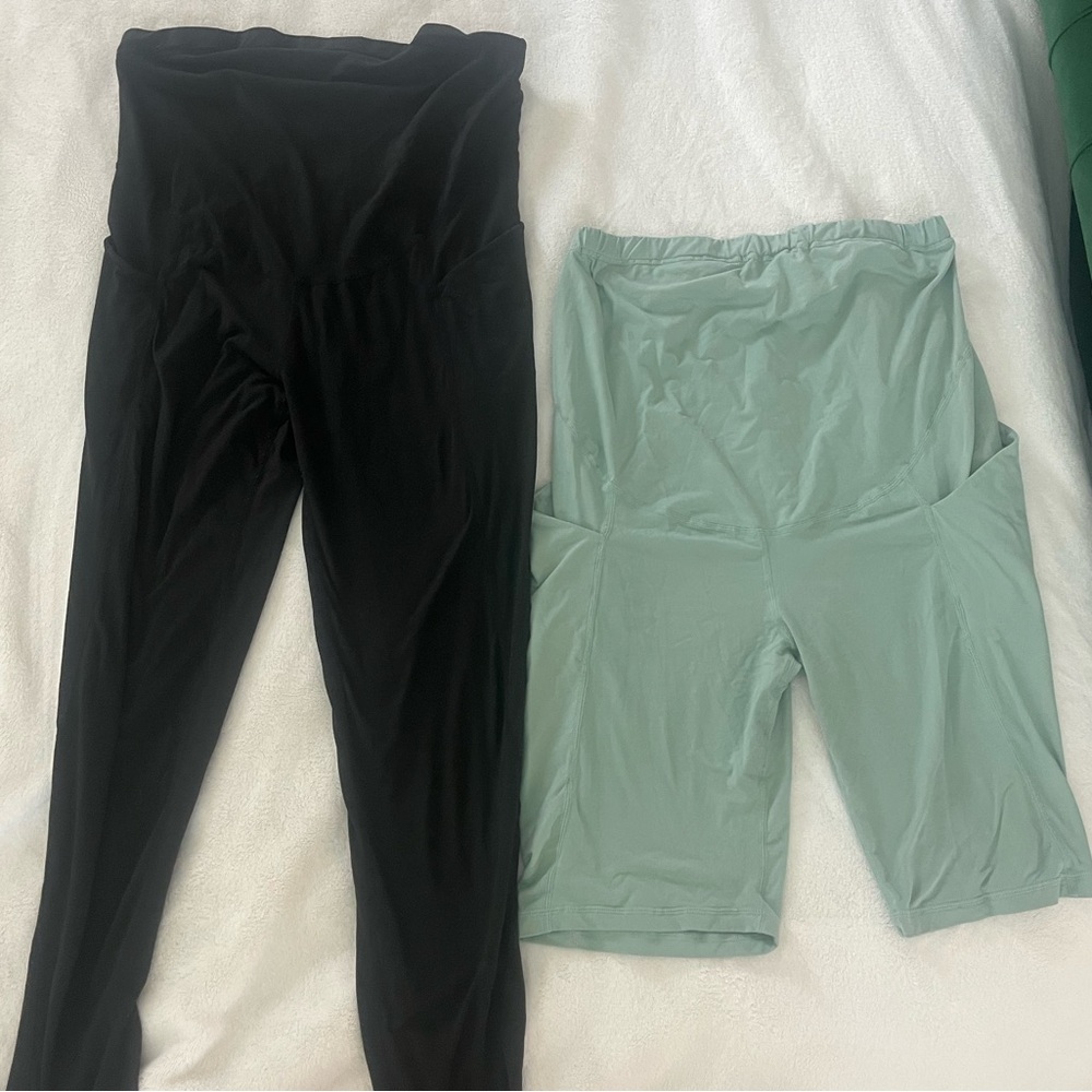 Maternity leggings and biker shorts